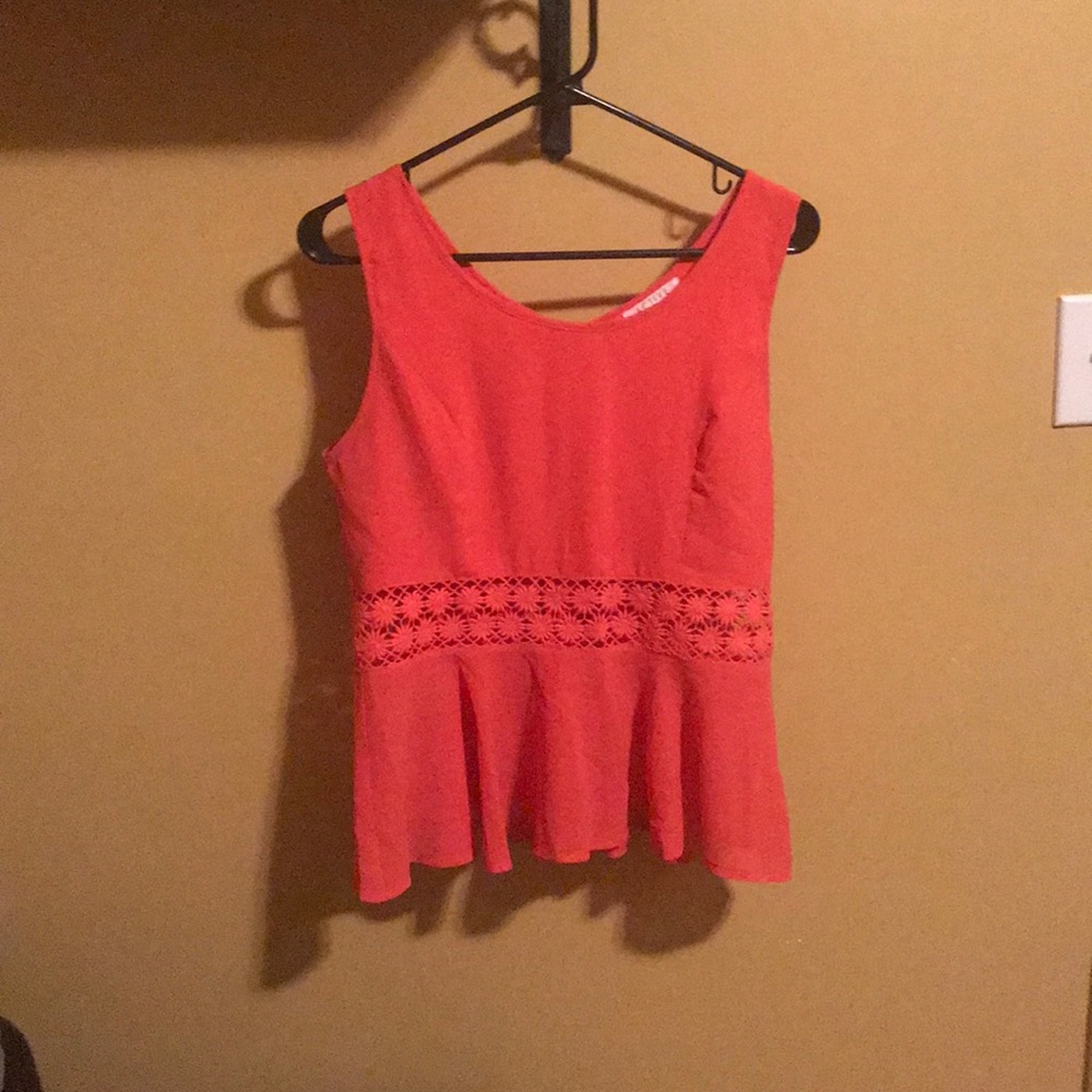 Coral Peplum Top